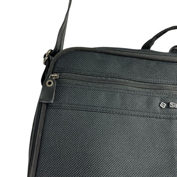 Samsonite Black Computer Bag With Leather Strap 261 700 Series Travel Durable - Picture 7 of 11